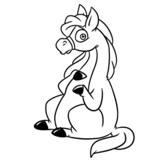 fat horse character animal illustration cartoon coloring