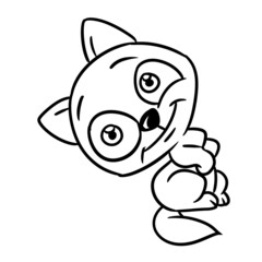 Little kitten kind character animal illustration cartoon coloring