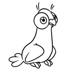 small bird pigeon character animal illustration cartoon coloring