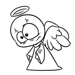 little character angel religion illustration cartoon coloring