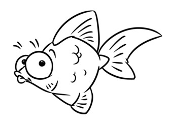 Goldfish character animal illustration cartoon coloring