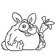 Obraz na płótnie Canvas Rabbit fat parody character animal illustration cartoon coloring