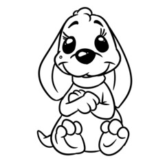 small dog character animal illustration cartoon coloring
