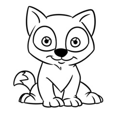 Obraz na płótnie Canvas Kitten character animal cute kind smile illustration cartoon coloring