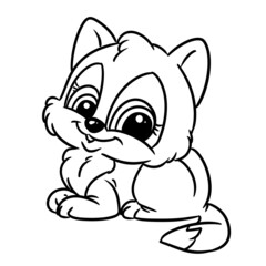little kitten character animal cute beautiful illustration cartoon coloring