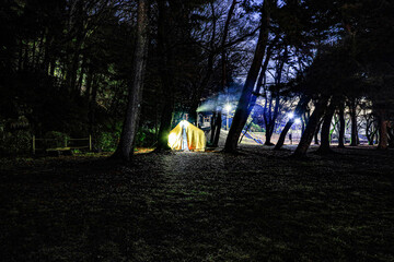 camping at night