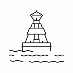 buoy port line icon vector illustration