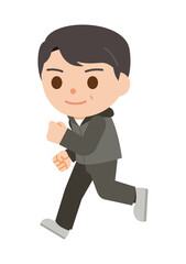 ジョギングする男性