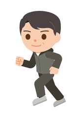 ジョギングする男性