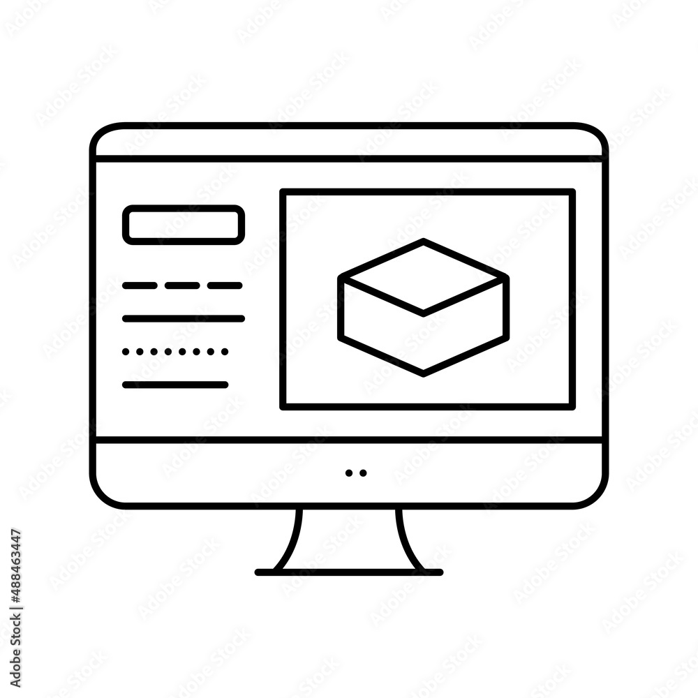 Poster information of soil on computer screen line icon vector illustration