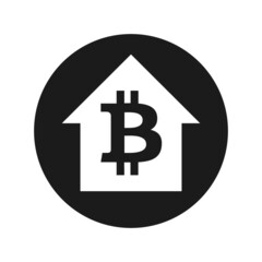 Bitcoin value increase rate vector icon round button