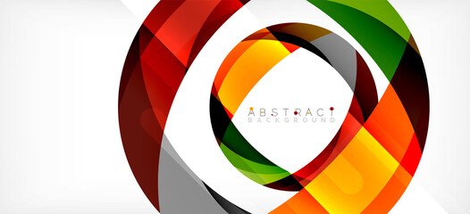 Fototapeta premium Geometric abstract background. Circle created with overlapping color shapes. Vector Illustration For Wallpaper, Banner, Background, Landing Page