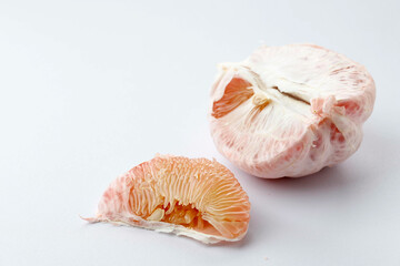 Jeruk Bali, Balinese Pomelo Grapefruit Isolated on White.