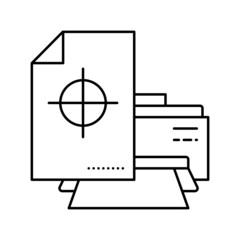 printing paper sheet line icon vector illustration