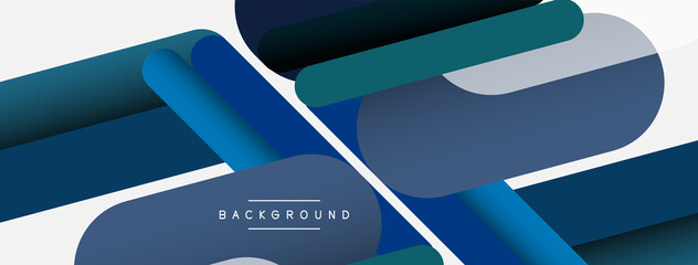 Abstract background. Round shapes, lines compositions on grey backdrop. Vector illustration for wallpaper banner background or landing page