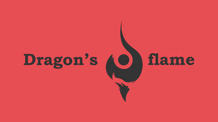 Badass Dragon's flame logo for company. Icon of fire. Example of use.
