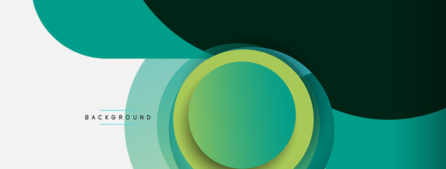 Vector round shapes circles minimal geometric background. Vector illustration for wallpaper banner background or landing page