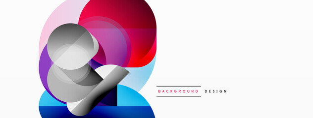 Round triangle shapes lines and circles. Geometric vector illustration for wallpaper banner background or landing page