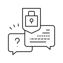security consultation line icon vector illustration