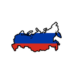 Fototapeta premium russia map flag design vector isolated on white background