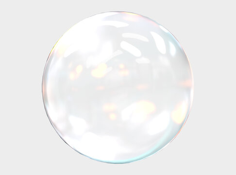 Abstract 3d illustration bubble object isolated on white background.