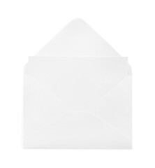 Simple paper envelope with blank card isolated on white