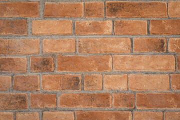 Classic style grunge brick wall plain surface. Background and texture building material photo.
