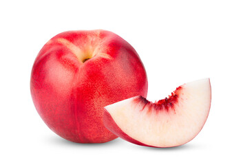 Nectarine fruit isolated on white background. full depth of field
