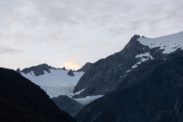 snow covered mountains