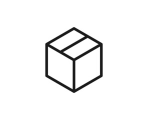 Single line icon of box on isolated white background. High quality editable stroke for mobile apps, web design, websites, online shops etc.