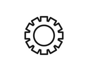 Gear flat icon. Single high quality outline symbol for web design or mobile app.  Gear thin line signs for design logo, visit card, etc. Outline pictogram EPS10