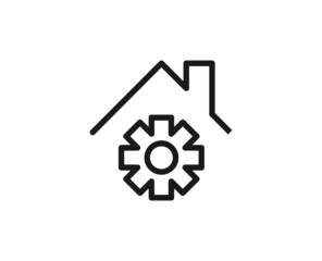 Constraction line icon on white background