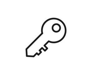 Single line icon of key High quality vector illustration for design, web sites, internet shops, online books etc. Editable stroke in trendy flat style isolated on white background