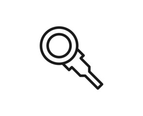 Single line icon of key High quality vector illustration for design, web sites, internet shops, online books etc. Editable stroke in trendy flat style isolated on white background