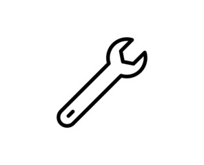 Wrench icon concept. Modern outline high quality illustration for banners, flyers and web sites. Editable stroke in trendy flat style. Line icon of repir