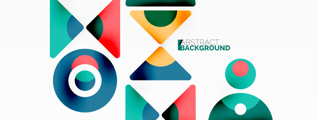 Creative geometric wallpaper. Minimal abstract background. Triangles and circles composition vector illustration for wallpaper banner background or landing page