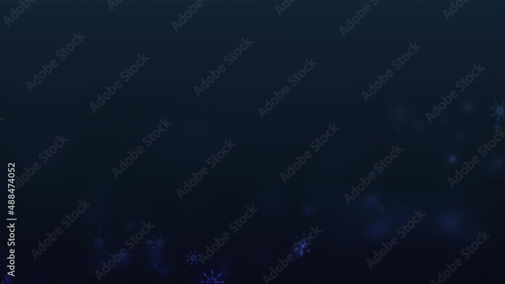 Poster 4k seamless loop static flicker white snowflakes motion abstract on dark blue background. animation 