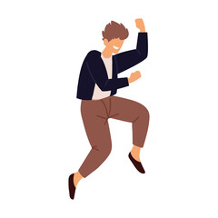 man happy celebrating