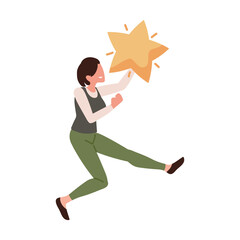 woman with achievement star