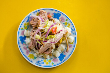 Roasted pork dish as is served in Cuenca Market