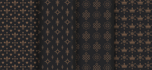 Wallpaper with patterns on a black background
