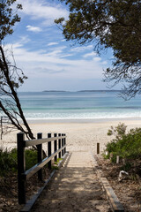 Fototapeta na wymiar A walkway down to Nelson's Beach, NSW Australia