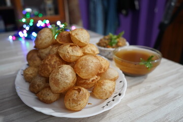Panipuri on plate