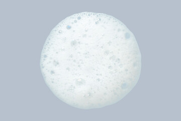 White facial foam creamy bubble soap sponge isolated on background with clipping path. cleansing concept