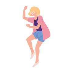 funny woman celebrating