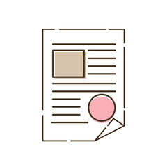 Document icon with simple figures written separately_Colorful with lines