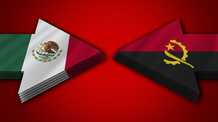 Angola vs Mexico Arrow Flags – 3D Illustration