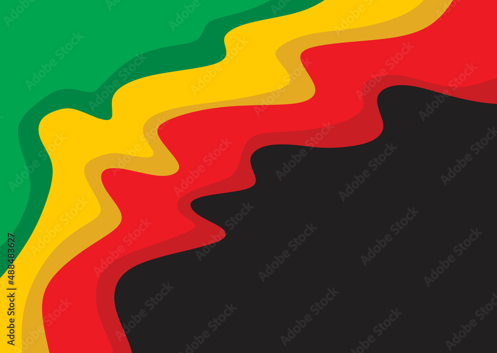 Poster simple jamaican background with waving lines pattern and some copy space area