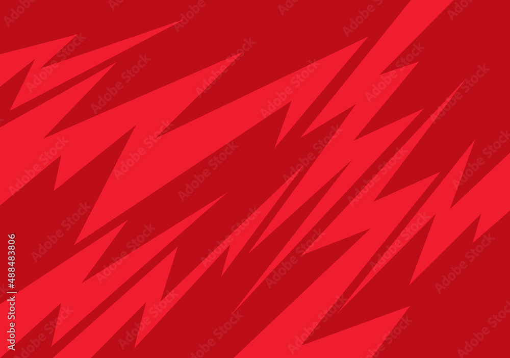 Poster abstract background with red sharp and zigzag line pattern