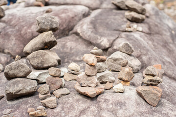 A large number of rocks that overlap each other in layers.